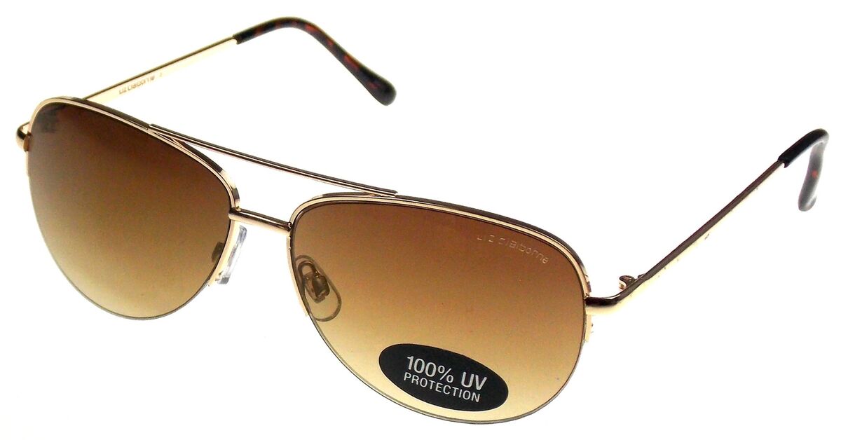 Liz Claiborne Sunglasses Gold Metal UV Protection 60-14-135