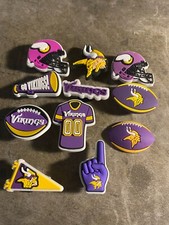 Minnesota Vikings football team shoe charm 11 piece set button back