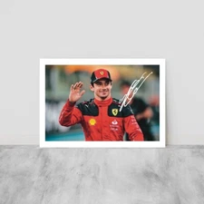 CHARLES LECLERC FERRARI SIGNED AUTOGRAPH PRINT GIFT IDEA FORMULA 1 ENGINES