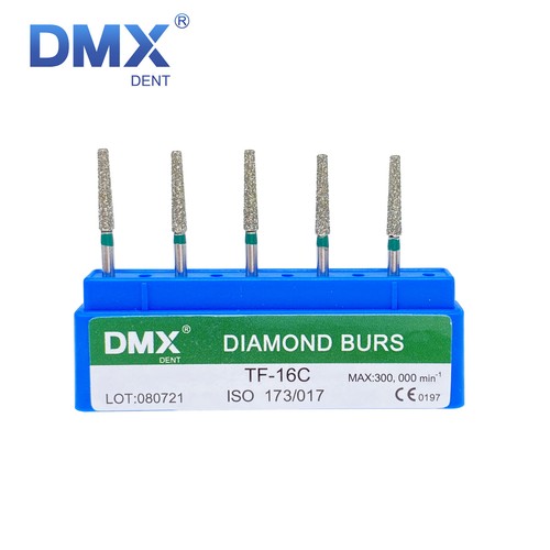 5pz/Confezione Frese Diamantate Dentali FG per Manipolo Alta Velocità Impugnatura Attrito 1,6MM Bur - Foto 67 di 69