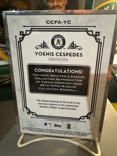 Yoenis Cespedes 1/1 - 2014 Topps Museum Collection Jumbo Jersey Nameplate “CES” - Picture 9 of 9