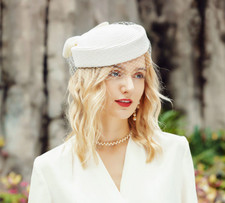 Fancy French Wedding Cocktail Fascinator Simple Bowknot Hat Wedding Accessory
