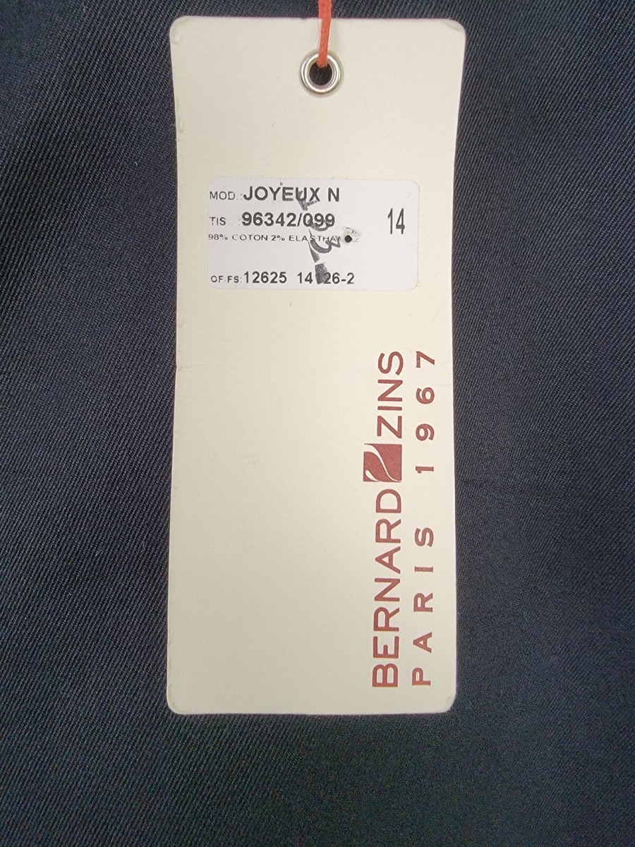 NWT Bernard Zins Pants Women's Sz 14 Black Dress Made In France