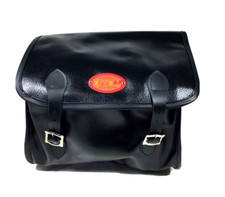 Bicycle Handlebar Bag Black Faux Leather Vint...