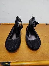 Nina Girls Black Ballet Flats Slip On Dress Shoes Memory Foam Sz 1