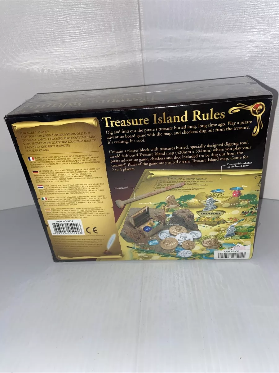 Pirate dice board game for children with treasure island map