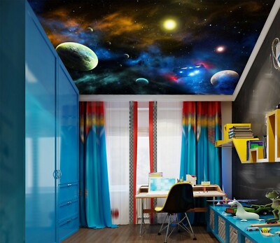 3D Planet Sun ZHU1147 Ceiling Wall Paper Wall Print Decal Wall Deco Amy