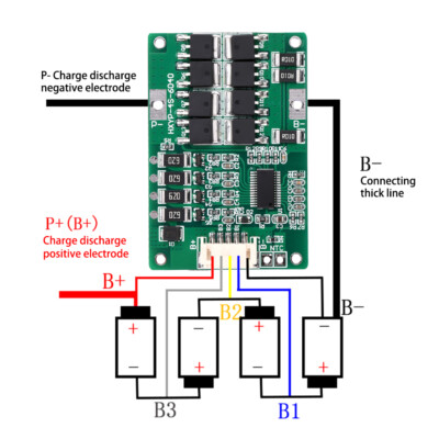4S 3.2V 3.7V Lithium Battery Overcharge Discharge Protection Board with Balanced