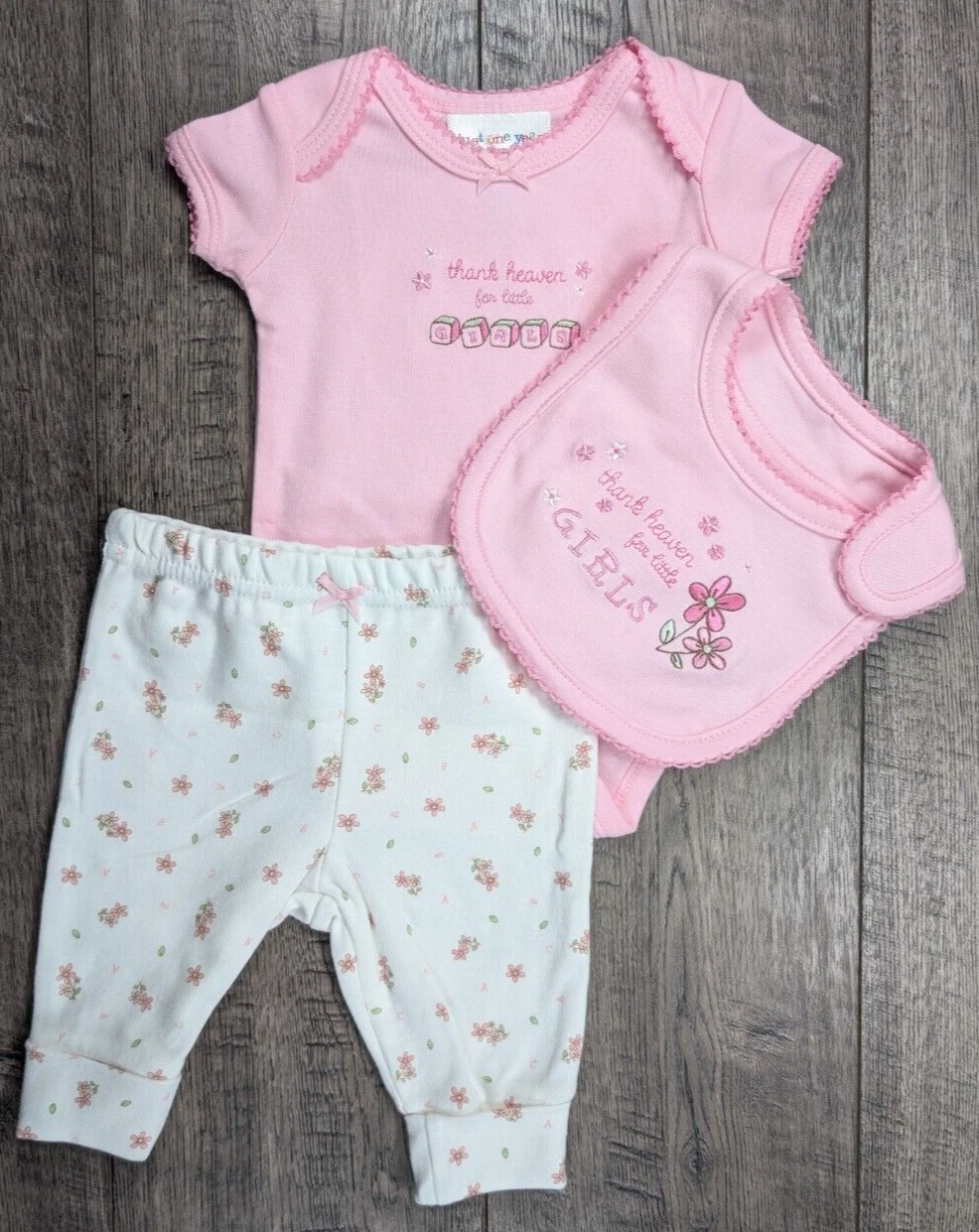 Baby Girl Clothes Nwot Just One Year Preemie 3pc Thank Heaven For Girls Outfit
Opens in a new window