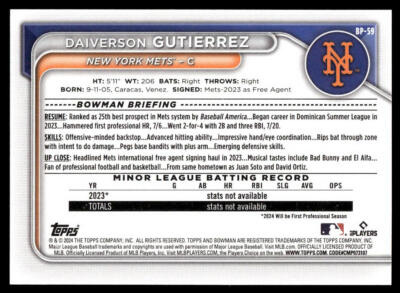 その他 Daiverson Gutierrez 2024 Bowman Chrome Blue Shimmer Daiverson Gutierrez /150 #BCP-59