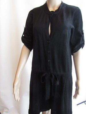 BCBG Max Azria Black Wool Short Sleeve Romper Size M