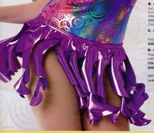 Spiral dance costume Foil spandex skirt pink purple Girls sizes Wolff Fording