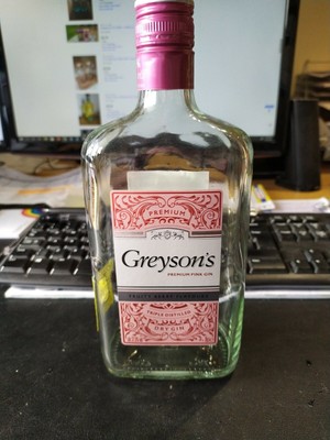 Download Empty Greysons Premium Pink Gin Bottle For Craft / Upcycling | eBay