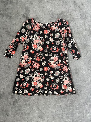 joie silk shift dress Joie Lenny Silk Black Floral Shift Dress L