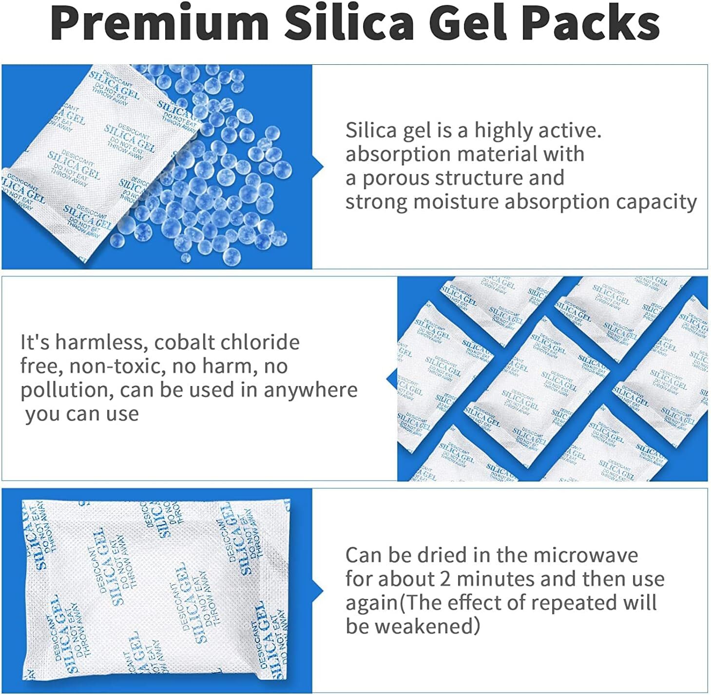 1g, 10g, 20g, 50g, 100g Silica Gel Desiccant Sachets Moisture Absorber
