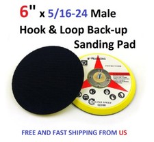 6" x 5/16-24 Male Hook  Loop Back-up Sanding Pads