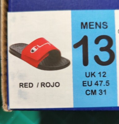 Champion Size 13 M LOGO SLIDE Red Black Sandals New Men\'s Shoes Champion LOGO SLIDES Red Black Sandals New Men main image 2