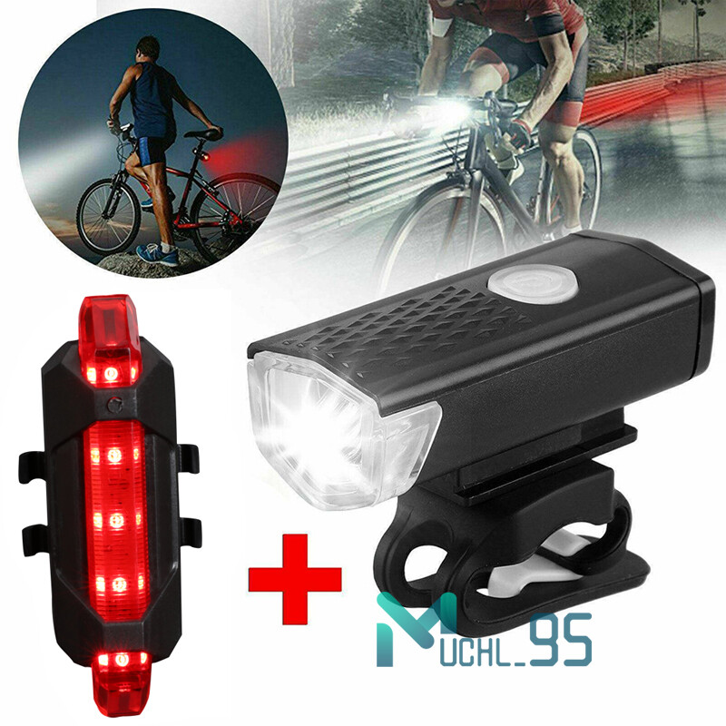 3000 Lumen Bike Light Set USB Rechargeable Bicycle Headlight & Taillight, 3 Mode