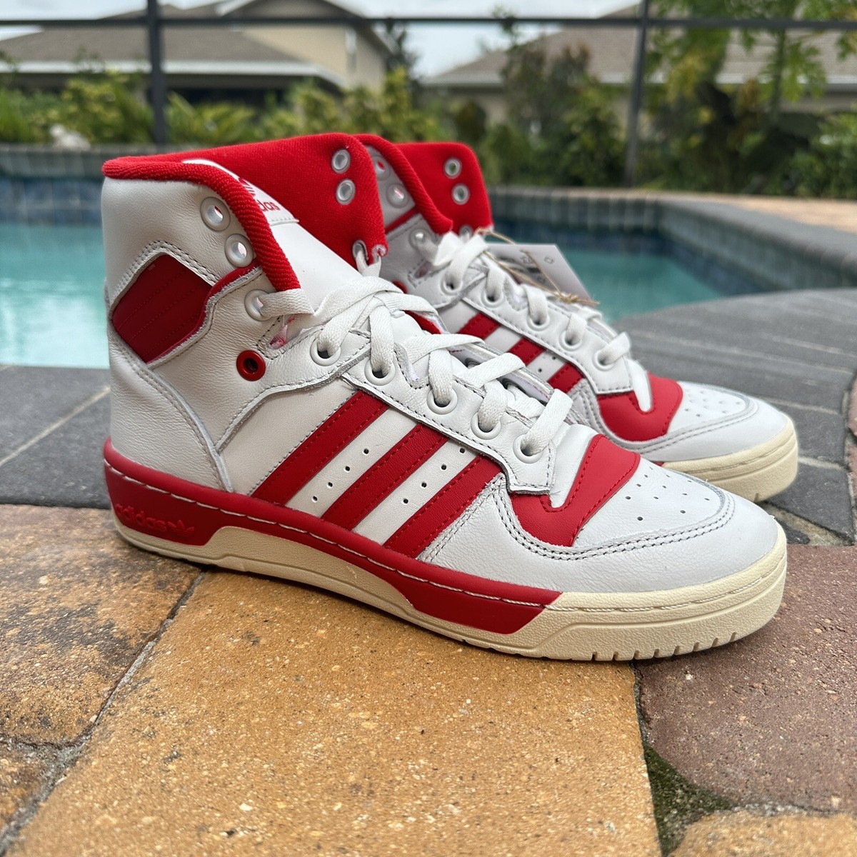 スニーカー adidas Rivalry Home White Red Size 5.5 - adidas Rivalry High White Scarlet W for sale