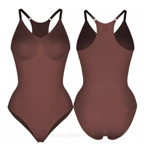 Women Seamless Racerback Body Shaper Tummy Control Slimming Shapewear Bodysuit - Picture 20 of 21