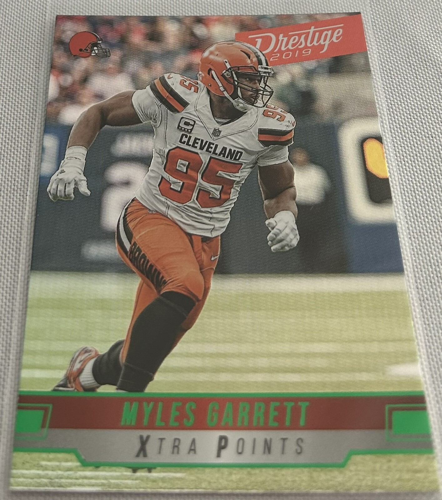 2019 Prestige Football Myles Garrett Cleveland Browns Xtra Points Green #155