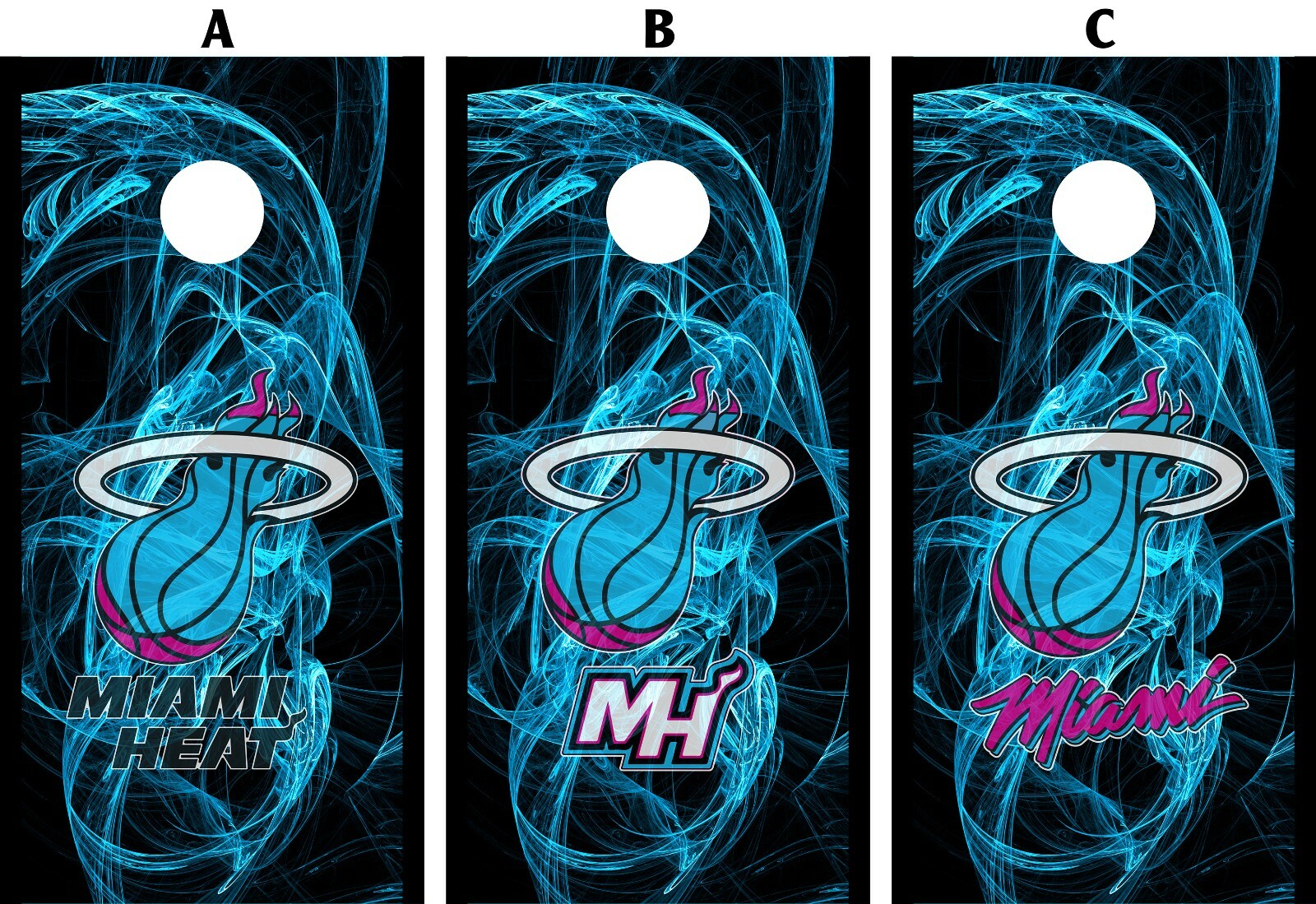 SINGLE Miami Heat Cornhole Wrap Decal Vinyl Gameboard Custom Design Skin Sticker