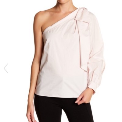 NEW CECE CYNTHIA STEFFE ONE SHOULDER BOW BLOUSE TOP Size XS $89