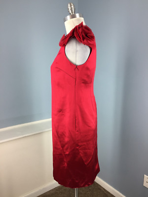 ann taylor red dress Ann Taylor Red Button Down Shirt Dress Short Sleeve Size 6 P Linen Blend