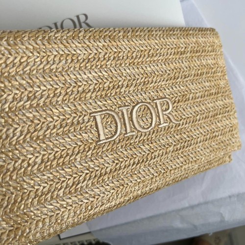 Christian Dior Pochette Pochette Set di 2, Pelle Nera e Rattan Estivo Beige - Foto 20 di 20