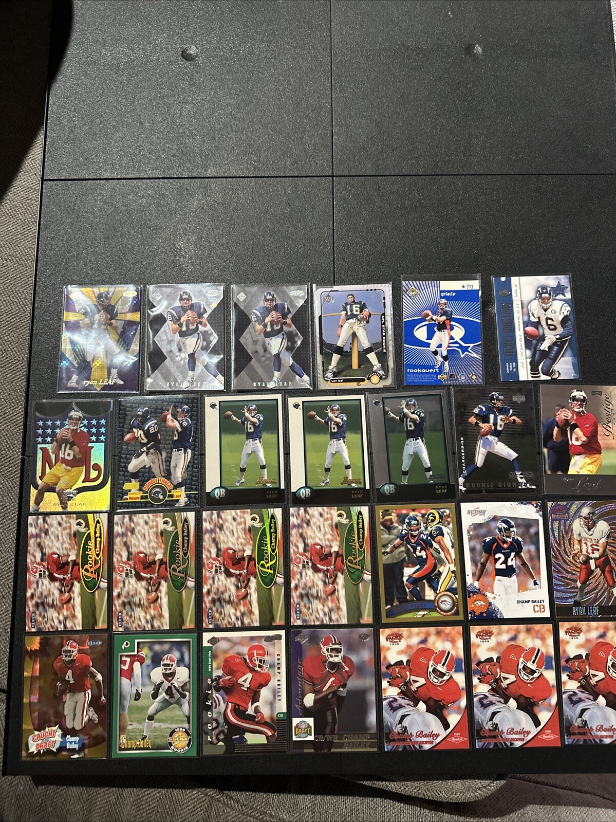 Ryan Leaf & Champ Bailey Mostly RC Rookie Lot Of 27 1999 Ultra, 1998 Bowman +