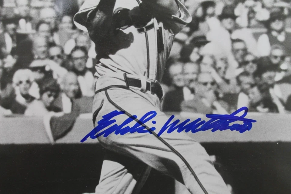 Eddie Mathews (d.2001) Milwaukee Braves HOF Autographed 8x10 Signed Photo JSA - Image 2 of 4