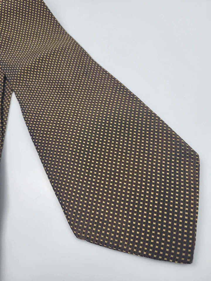 Corbata de Seda Banana Republic Marrón Beige Diseñador Geométrico Italia 58 x 4.1/8 Foto 3 de 4