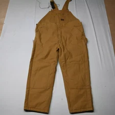 Big Smith 2XL 46 48 30" Inseam Insulated Bib Overalls Brown Duck Canvas Mens