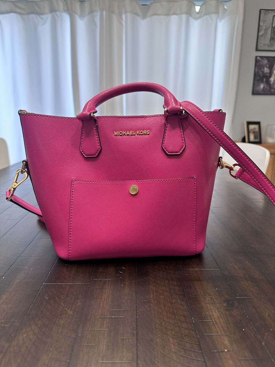 Michael Kors Greenwich Medium Grab Bag Pink & Orange | eBay