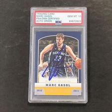 2012-13 Panini Basketball #110 Marc Gasol Signed Card AUTO PSA Slabbed Grizzlies