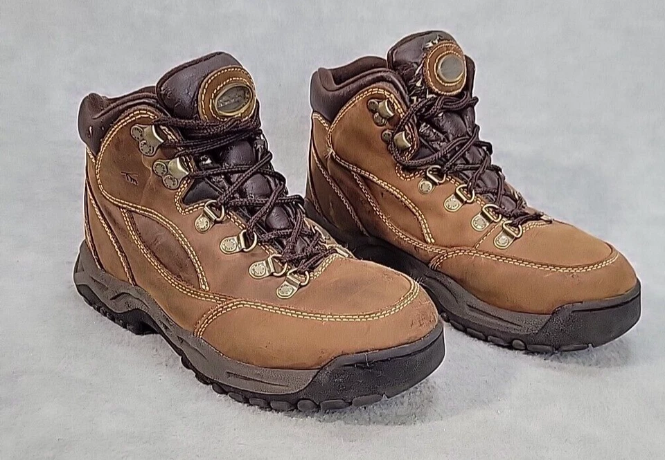 Thom McAn Tan Brown Leather Work Boots Ankle Hiking Trail Shoes Mens Size 6 - Image 2 of 4
