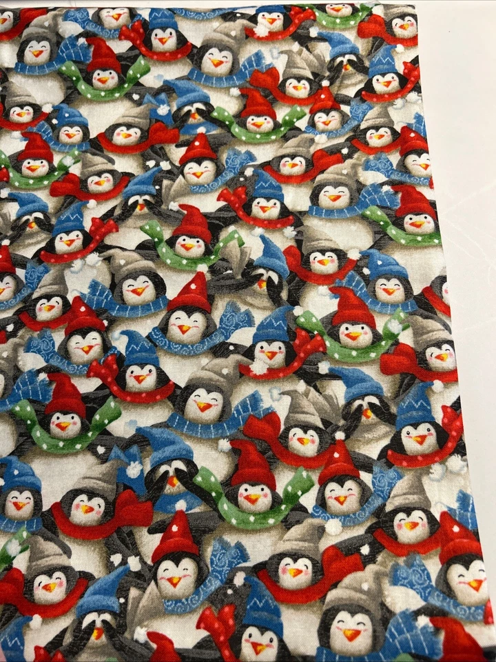 Quilting Treasures Packed Penguins Mini Print 100% Cotton Quilt Fabric 1 1/2 YDS - Image 3 of 4