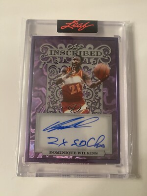Dominique Wilkins 2024 Leaf Decadence Purple Auto Inscribed #1/4 = eBay 1/1