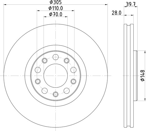 2x Mintex Discs Front fits Jeep Renegade 2.0 CRD 4x4 Fiat 500X D Multijet 1.6