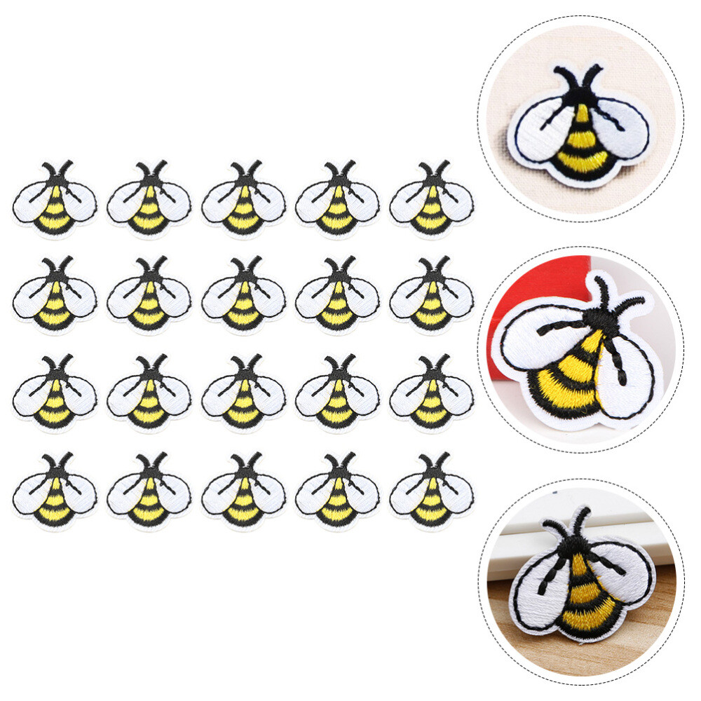 20 Pcs Mini Bee Embroidered Cloth Patch Unique Clothing Decoration