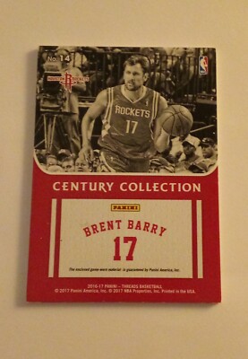 2016-17 Panini Threads Century Collection Jersey SP Brent Barry 44