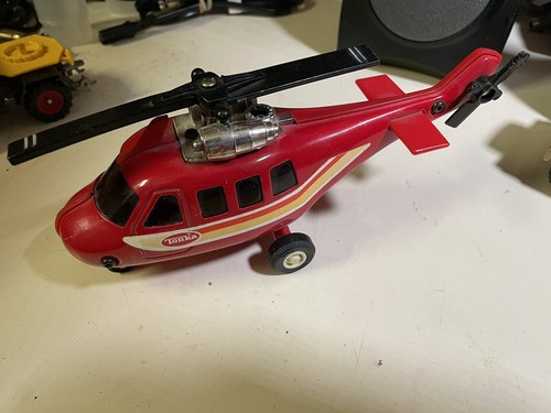 Vintage Tonka Pressed Steel Helicopter Red 1970’s - Afbeelding 1 van 8