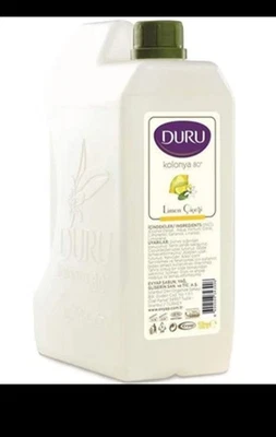 DURU 1LITER Duru Cologne Lemon Turkish Scented Mini Water Canister, 900ML, Transparent,