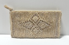 Vintage Beaded Clutch Evening Bag by La Regale Ivory Beads