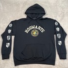 Harry Potter Sweater Mens Large Black Fleece Hogwarts Hoodie Wizarding World