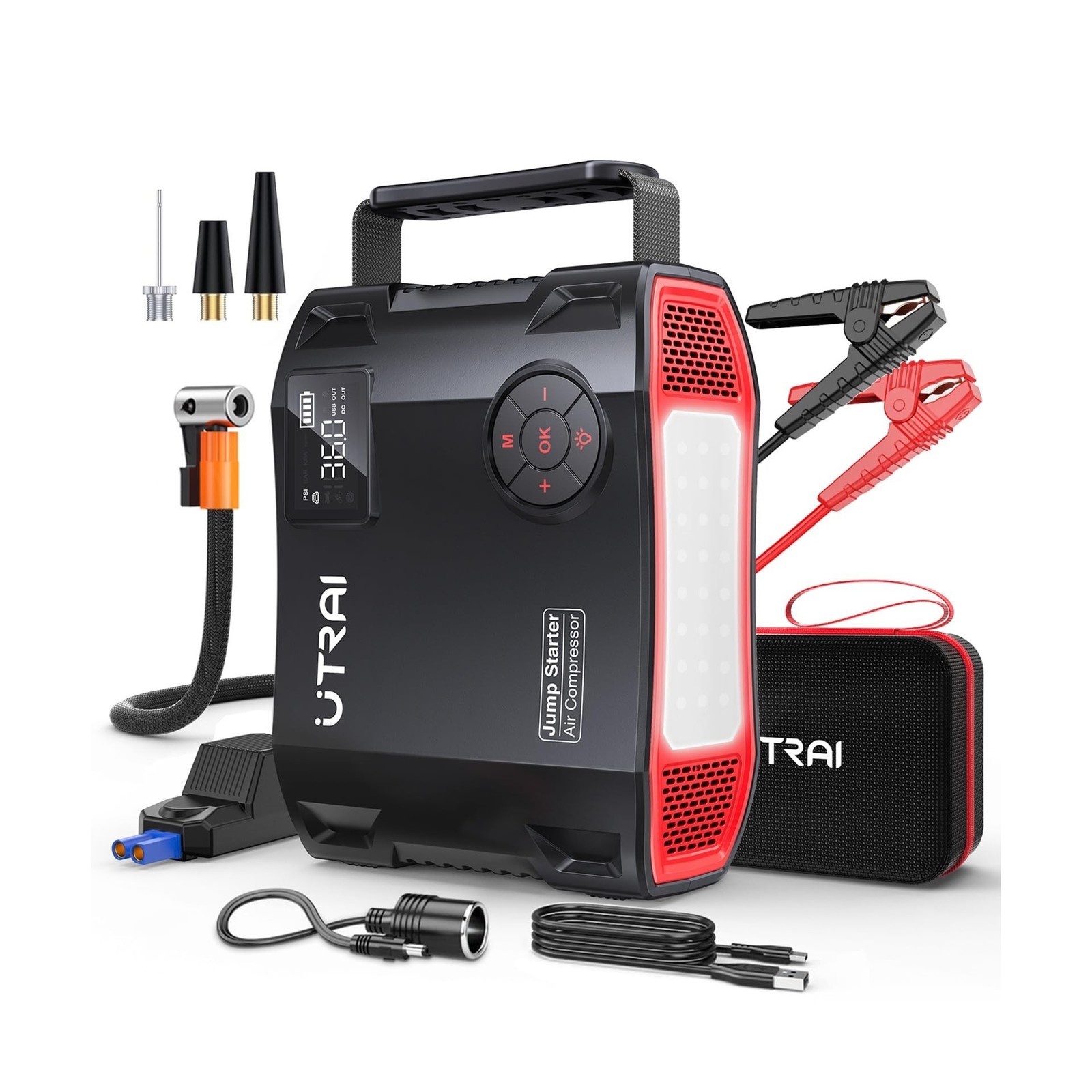 UTRAI Jump Starter with Air Compressor, 6000A 27000mAh Car Starter Jump Box w...