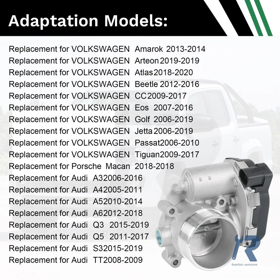 Cuerpo del acelerador para Audi A4 A6 Tt VW Golf Jetta Tiguan Ea888 Cdn Cct Bpy 6472-029 Foto 3 de 4