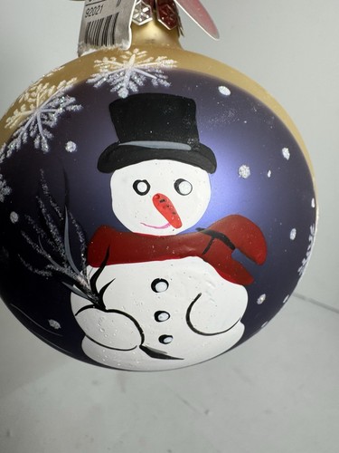HOME FOR THE HOLIDAYS Glass Snowman Ornament 4” NWT - Picture 10 of 12