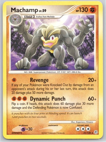 Machamp 31/130 Rare Diamond & Pearl Pokemon Lightly Played