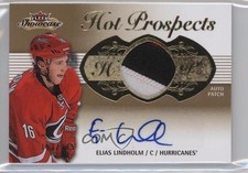 2013 Fleer Showcase Hot Prospects Tier 1 /375 Elias Lindholm #178 Patch Auto t3w